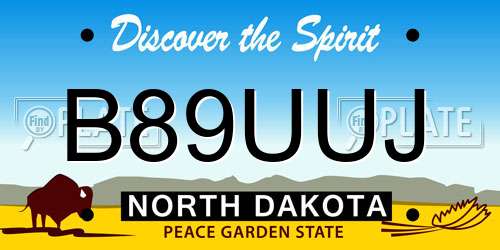 B89UUJ North Dakota License Plate