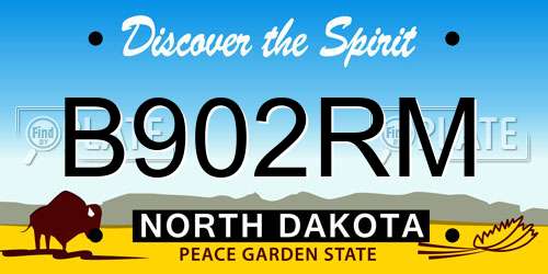 B902RM North Dakota License Plate