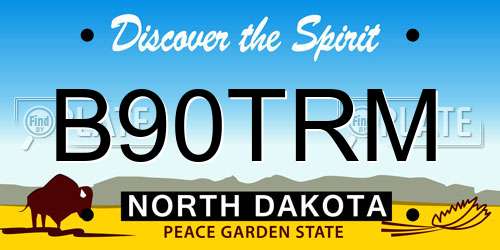 B90TRM North Dakota License Plate