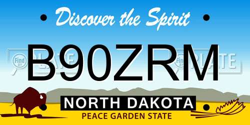 B90ZRM North Dakota License Plate