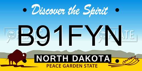 B91FYN North Dakota License Plate