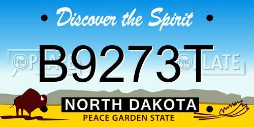 B9273T North Dakota License Plate