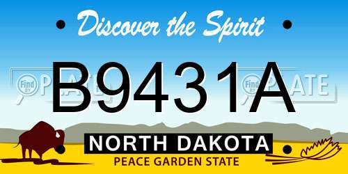 B9431A North Dakota License Plate