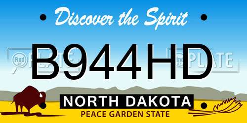 B944HD North Dakota License Plate
