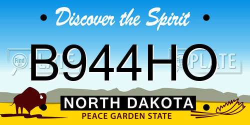 B944HO North Dakota License Plate
