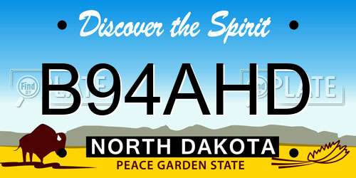B94AHD North Dakota License Plate