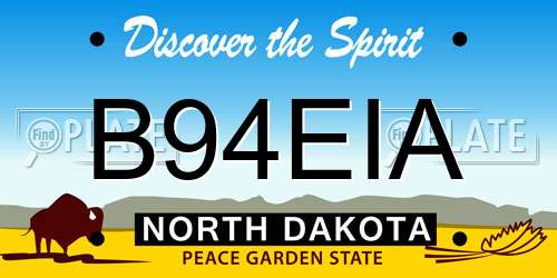 B94EIA North Dakota License Plate
