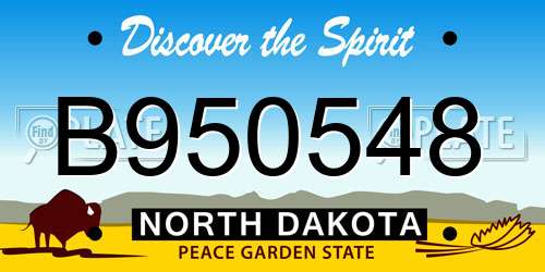 B950548 North Dakota License Plate