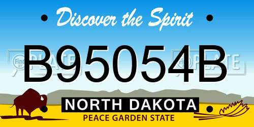 B95054B North Dakota License Plate