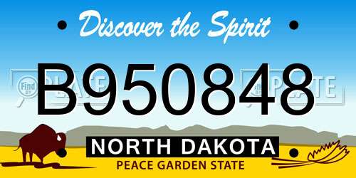 B950848 North Dakota License Plate
