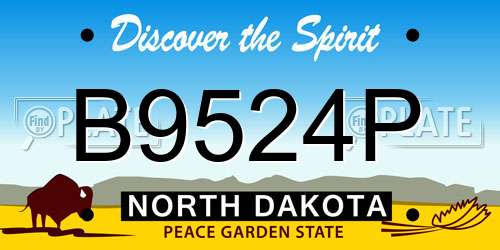 B9524P North Dakota License Plate