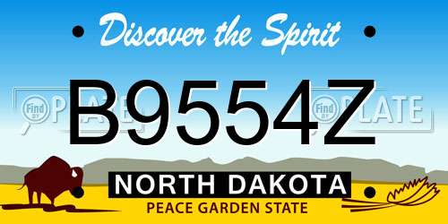 B9554Z North Dakota License Plate