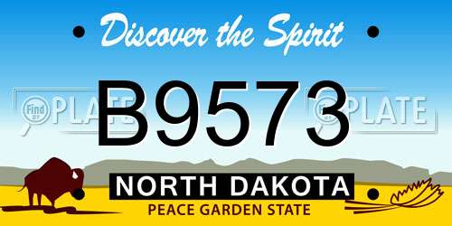 B9573 North Dakota License Plate
