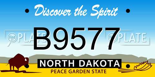B9577 North Dakota License Plate