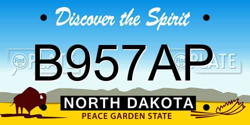 B957AP North Dakota License Plate