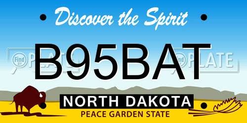 B95BAT North Dakota License Plate