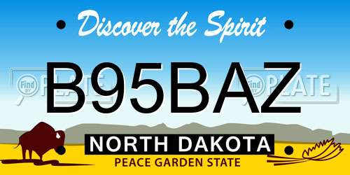 B95BAZ North Dakota License Plate