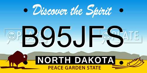 B95JFS North Dakota License Plate