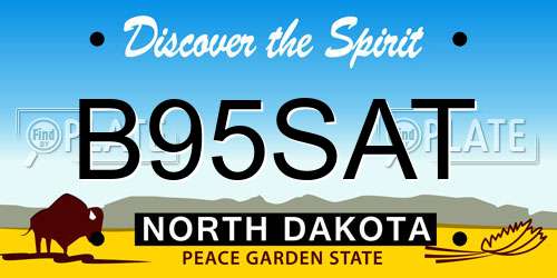 B95SAT North Dakota License Plate