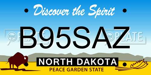 B95SAZ North Dakota License Plate