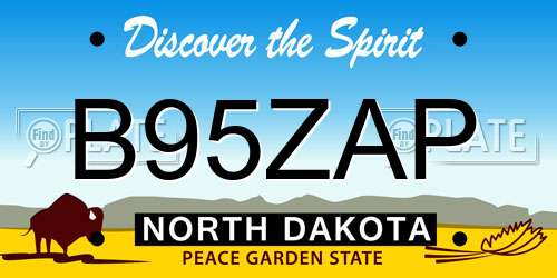 B95ZAP North Dakota License Plate
