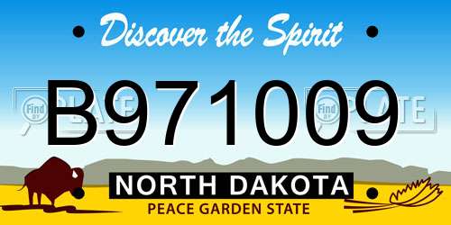 B971009 North Dakota License Plate