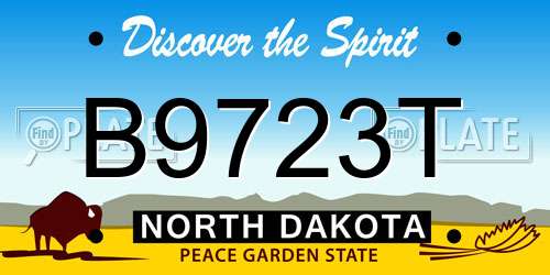 B9723T North Dakota License Plate