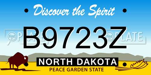 B9723Z North Dakota License Plate