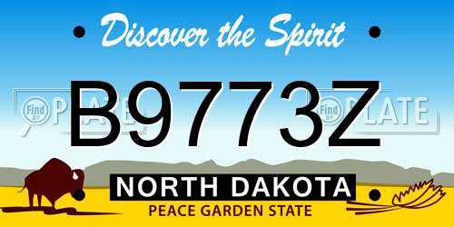 B9773Z North Dakota License Plate