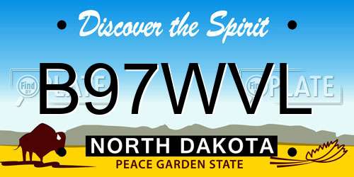 B97WVL North Dakota License Plate