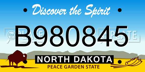 B980845 North Dakota License Plate