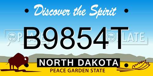 B9854T North Dakota License Plate