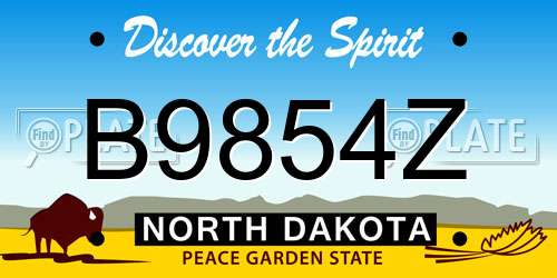 B9854Z North Dakota License Plate