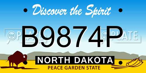 B9874P North Dakota License Plate