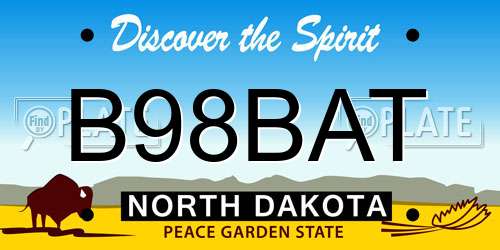 B98BAT North Dakota License Plate