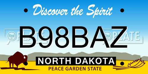 B98BAZ North Dakota License Plate