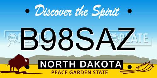 B98SAZ North Dakota License Plate