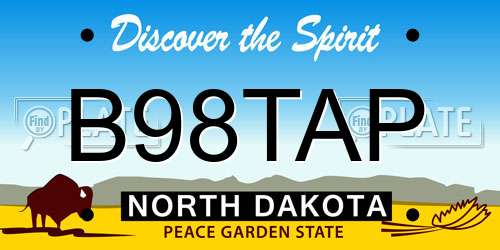 B98TAP North Dakota License Plate