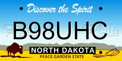 B98UHC North Dakota License Plate