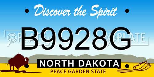 B9928G North Dakota License Plate