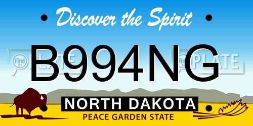 B994NG North Dakota License Plate