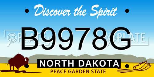 B9978G North Dakota License Plate