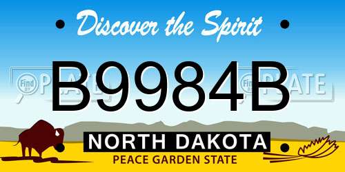 B9984B North Dakota License Plate