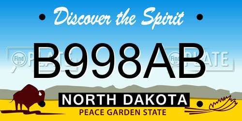 B998AB North Dakota License Plate