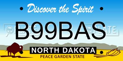 B99BAS North Dakota License Plate