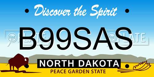 B99SAS North Dakota License Plate