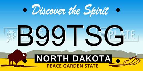 B99TSG North Dakota License Plate