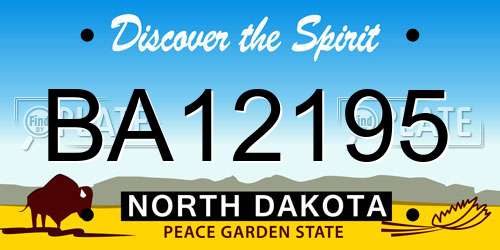 BA12195 North Dakota License Plate