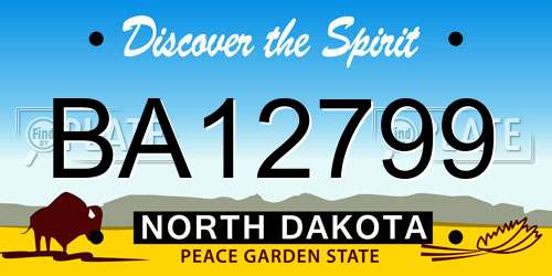 BA12799 North Dakota License Plate
