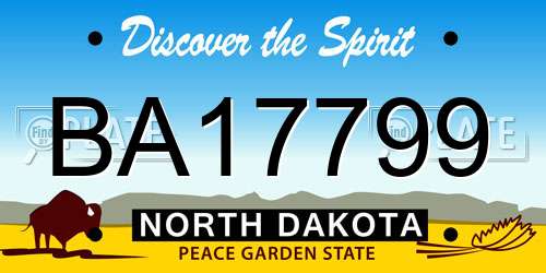 BA17799 North Dakota License Plate